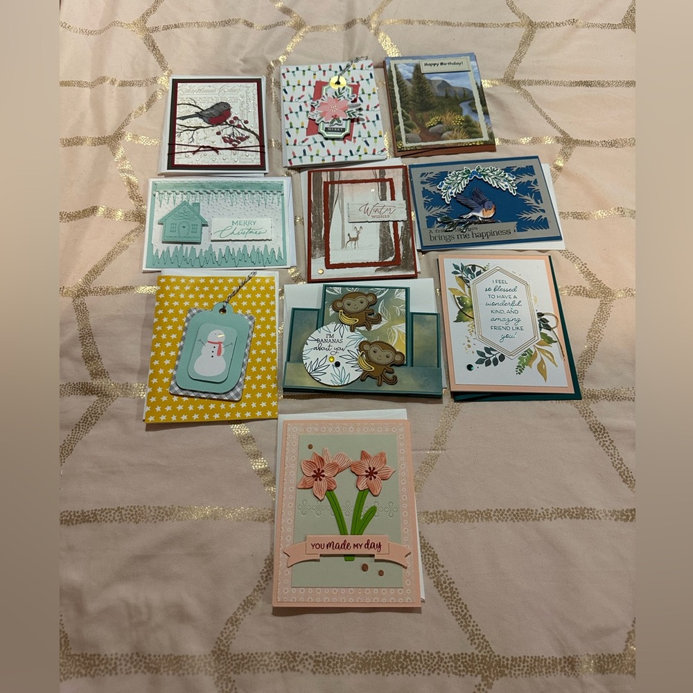 Handmade Assorted Greeting Cards - 10 cards